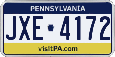 PA license plate JXE4172
