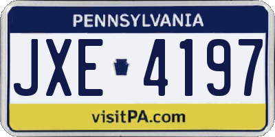 PA license plate JXE4197