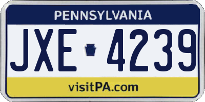 PA license plate JXE4239