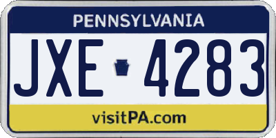 PA license plate JXE4283