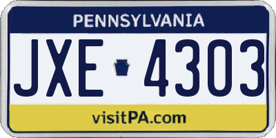 PA license plate JXE4303