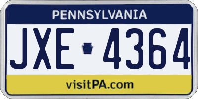 PA license plate JXE4364