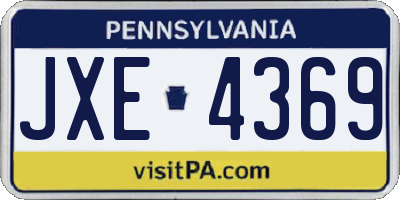 PA license plate JXE4369
