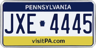 PA license plate JXE4445