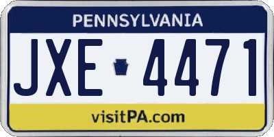 PA license plate JXE4471
