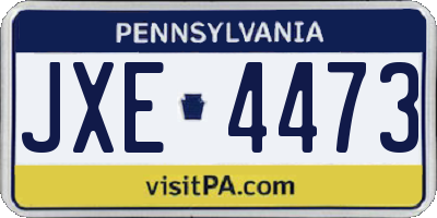 PA license plate JXE4473