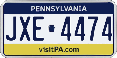 PA license plate JXE4474