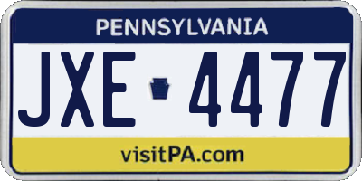 PA license plate JXE4477