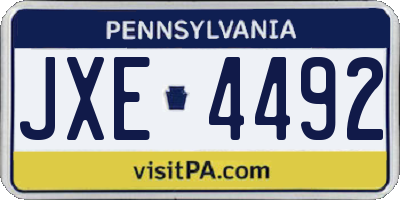 PA license plate JXE4492