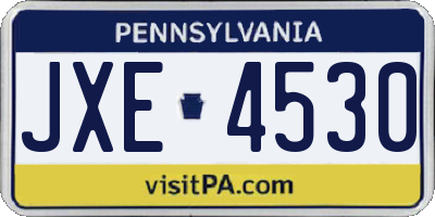 PA license plate JXE4530