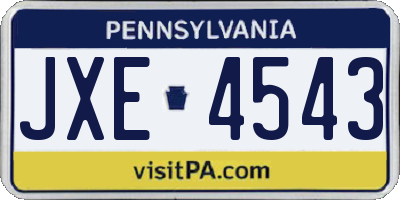 PA license plate JXE4543