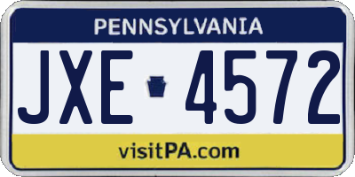 PA license plate JXE4572