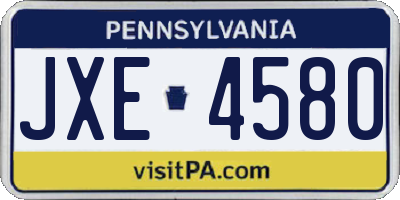 PA license plate JXE4580