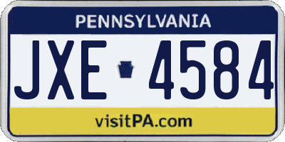 PA license plate JXE4584