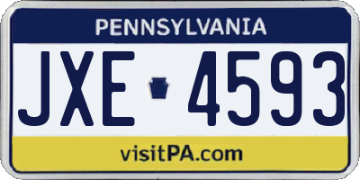 PA license plate JXE4593