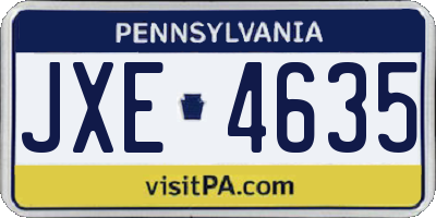 PA license plate JXE4635