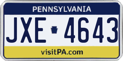 PA license plate JXE4643