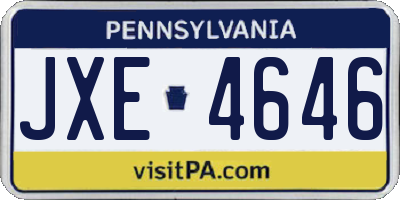 PA license plate JXE4646