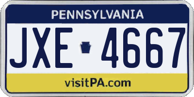 PA license plate JXE4667