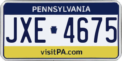 PA license plate JXE4675