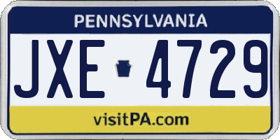 PA license plate JXE4729
