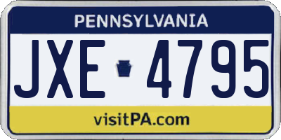 PA license plate JXE4795