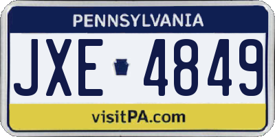 PA license plate JXE4849