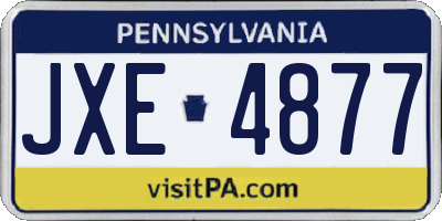 PA license plate JXE4877