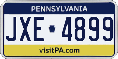 PA license plate JXE4899