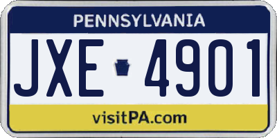 PA license plate JXE4901