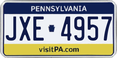 PA license plate JXE4957