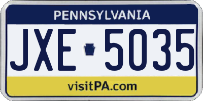 PA license plate JXE5035