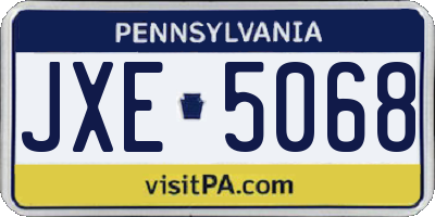 PA license plate JXE5068