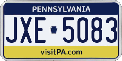 PA license plate JXE5083