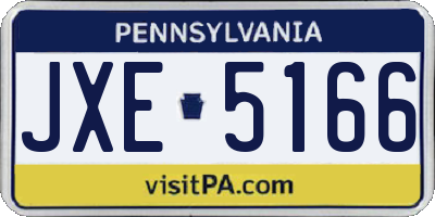 PA license plate JXE5166