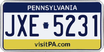 PA license plate JXE5231
