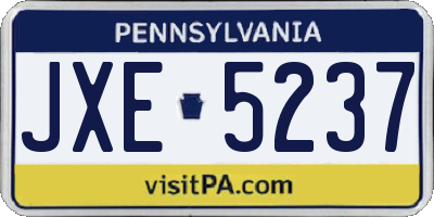 PA license plate JXE5237