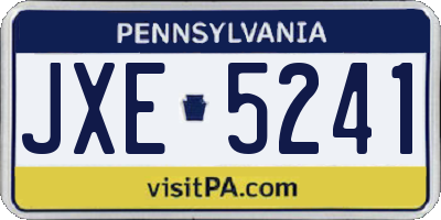 PA license plate JXE5241