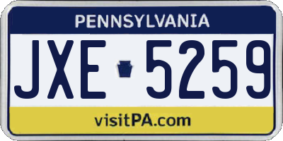 PA license plate JXE5259