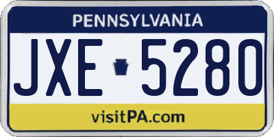 PA license plate JXE5280