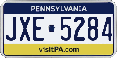 PA license plate JXE5284