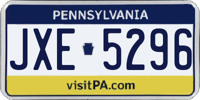PA license plate JXE5296