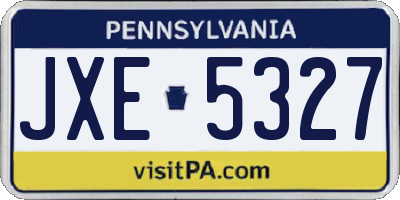 PA license plate JXE5327
