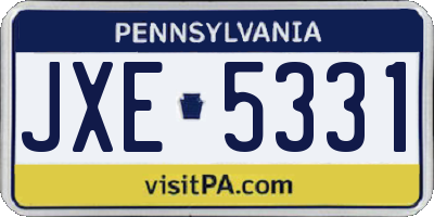 PA license plate JXE5331
