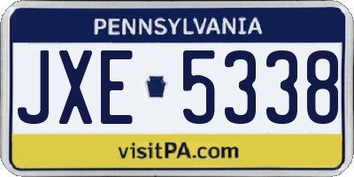 PA license plate JXE5338
