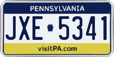 PA license plate JXE5341