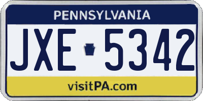 PA license plate JXE5342