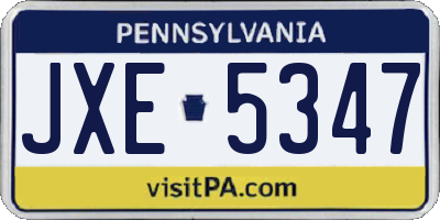 PA license plate JXE5347