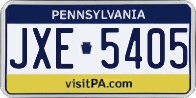 PA license plate JXE5405