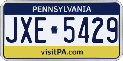 PA license plate JXE5429